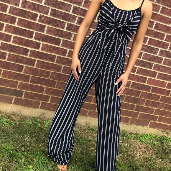 Blue and white striped romper/jumpsuit - Picture 1 of 3